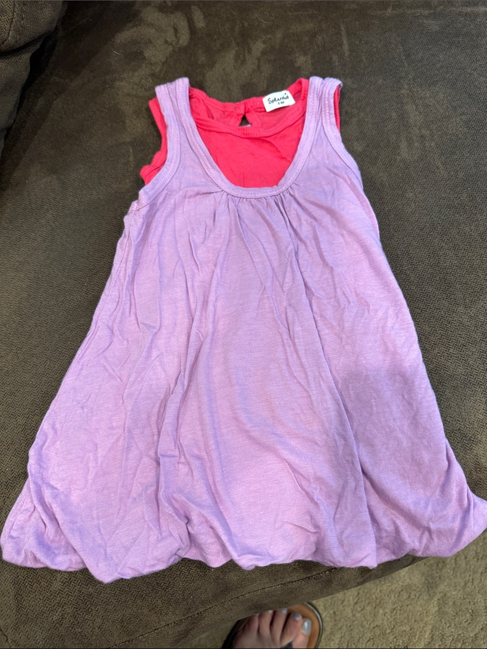 Splendid Girls Lavender Tank with Pink Inner Layer